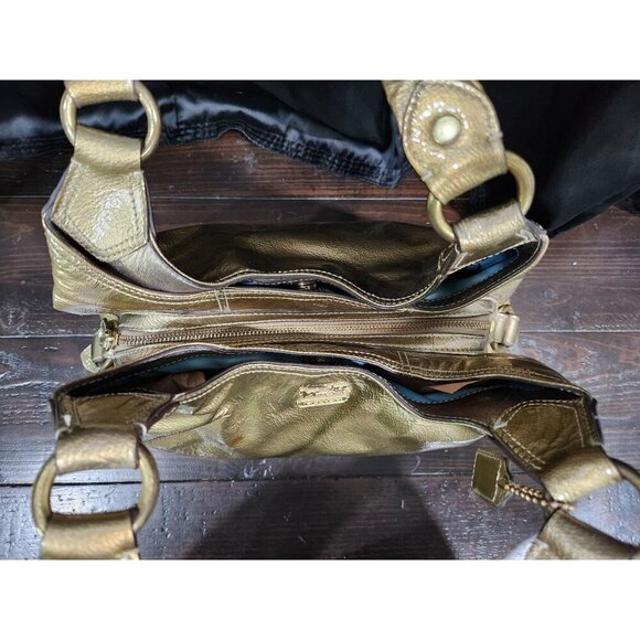 Authentic Coach Gold Patent Leather Maggie Hobo Shoulder Bag No. 14331-EUC - Picture 7 of 11